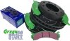 Przednie klocki GreenStuff + NAWIERCANE NACINANE tarcze hamulcowe EBC seria GD Hummer H2